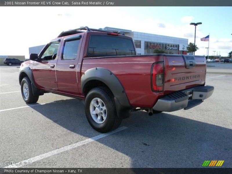 Salsa Red Metallic / Gray 2001 Nissan Frontier XE V6 Crew Cab