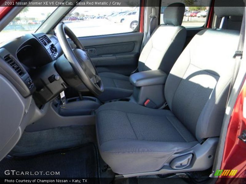 Salsa Red Metallic / Gray 2001 Nissan Frontier XE V6 Crew Cab