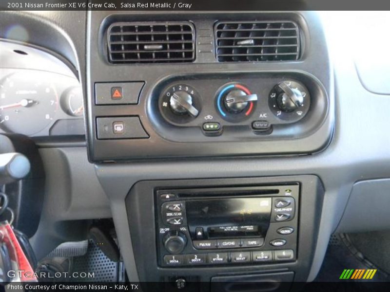Salsa Red Metallic / Gray 2001 Nissan Frontier XE V6 Crew Cab