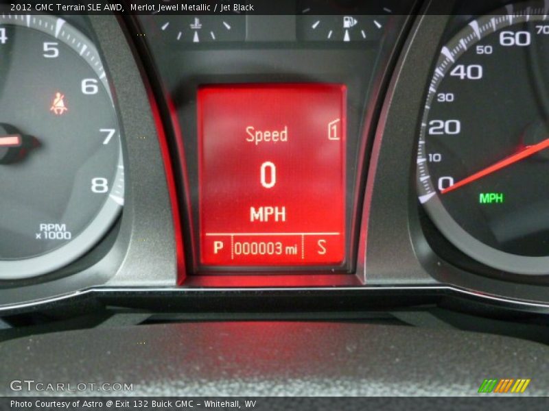 Merlot Jewel Metallic / Jet Black 2012 GMC Terrain SLE AWD