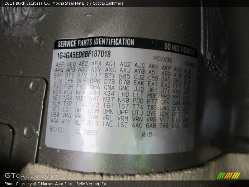 Mocha Steel Metallic / Cocoa/Cashmere 2011 Buick LaCrosse CX