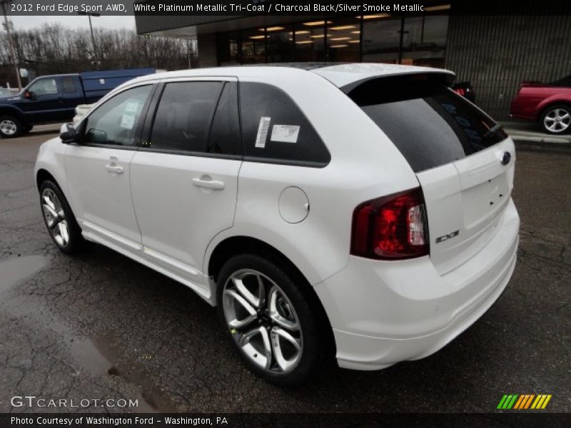 White Platinum Metallic Tri-Coat / Charcoal Black/Silver Smoke Metallic 2012 Ford Edge Sport AWD