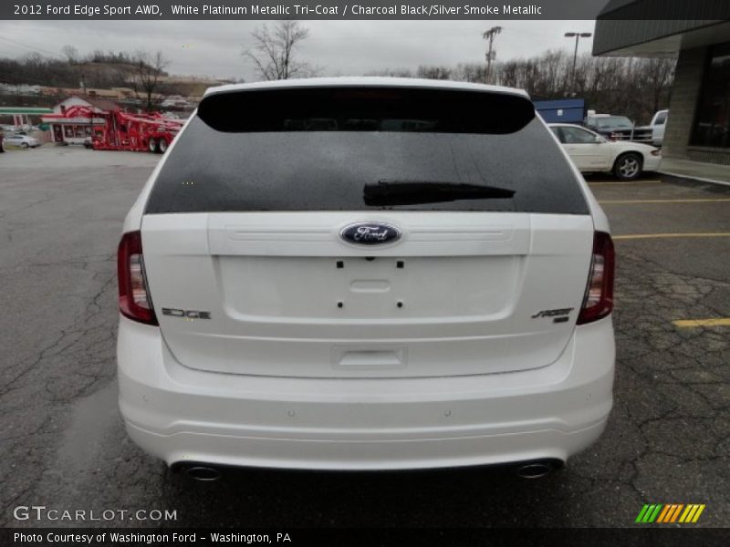 White Platinum Metallic Tri-Coat / Charcoal Black/Silver Smoke Metallic 2012 Ford Edge Sport AWD