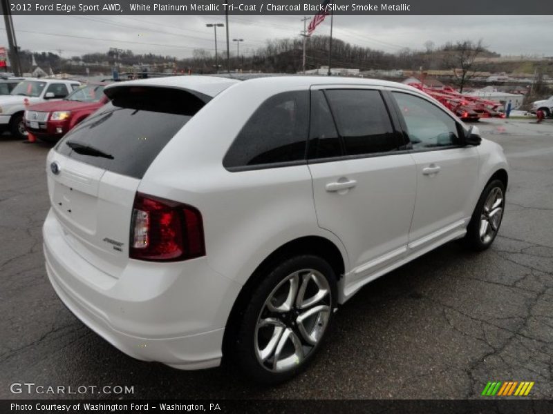 White Platinum Metallic Tri-Coat / Charcoal Black/Silver Smoke Metallic 2012 Ford Edge Sport AWD