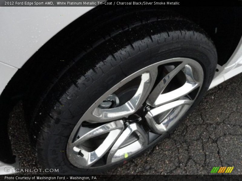 White Platinum Metallic Tri-Coat / Charcoal Black/Silver Smoke Metallic 2012 Ford Edge Sport AWD