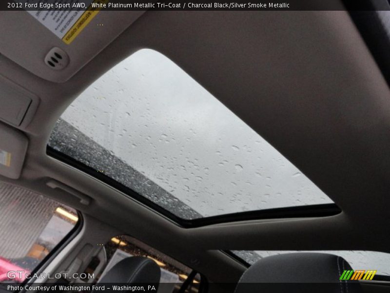 White Platinum Metallic Tri-Coat / Charcoal Black/Silver Smoke Metallic 2012 Ford Edge Sport AWD
