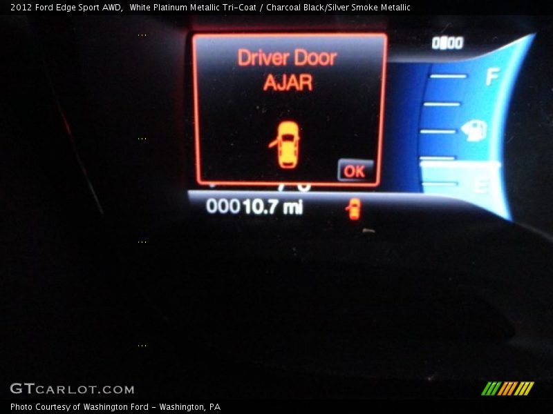 White Platinum Metallic Tri-Coat / Charcoal Black/Silver Smoke Metallic 2012 Ford Edge Sport AWD
