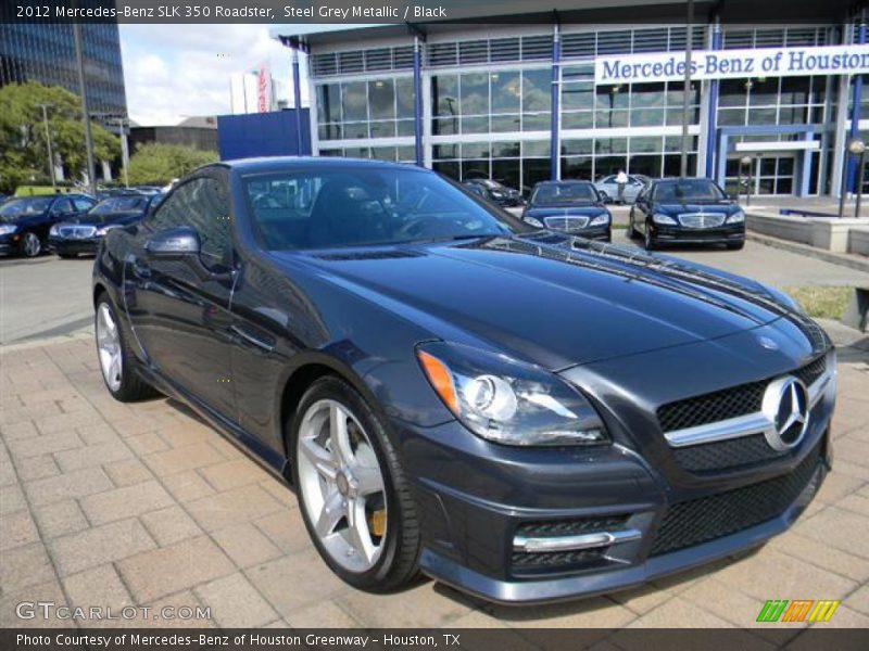 Steel Grey Metallic / Black 2012 Mercedes-Benz SLK 350 Roadster