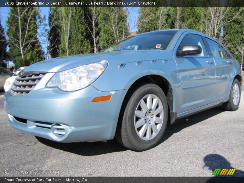 Clearwater Blue Pearl / Dark Khaki/Light Graystone 2009 Chrysler Sebring LX Sedan