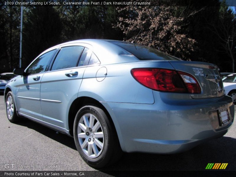 Clearwater Blue Pearl / Dark Khaki/Light Graystone 2009 Chrysler Sebring LX Sedan