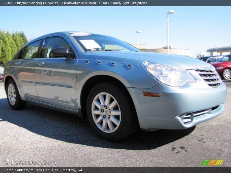 Clearwater Blue Pearl / Dark Khaki/Light Graystone 2009 Chrysler Sebring LX Sedan
