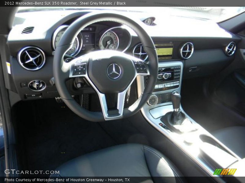 Steel Grey Metallic / Black 2012 Mercedes-Benz SLK 350 Roadster
