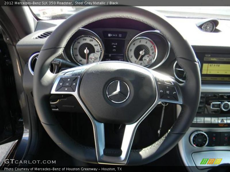 Steel Grey Metallic / Black 2012 Mercedes-Benz SLK 350 Roadster