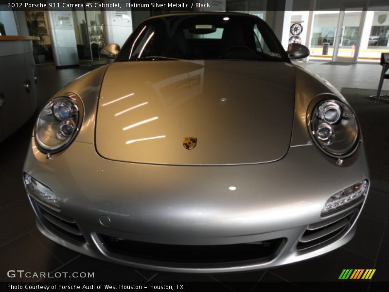 Platinum Silver Metallic / Black 2012 Porsche 911 Carrera 4S Cabriolet