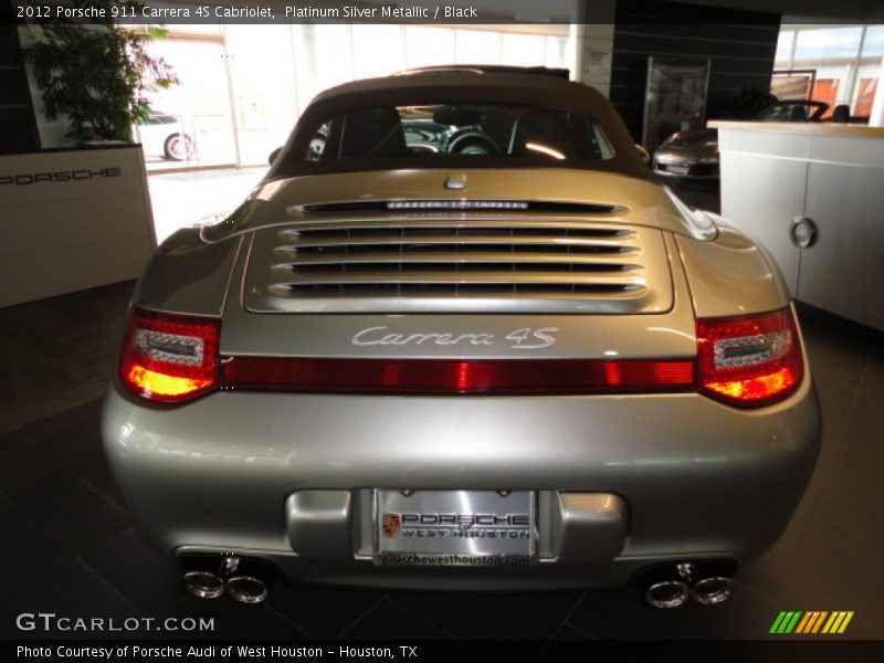 Platinum Silver Metallic / Black 2012 Porsche 911 Carrera 4S Cabriolet