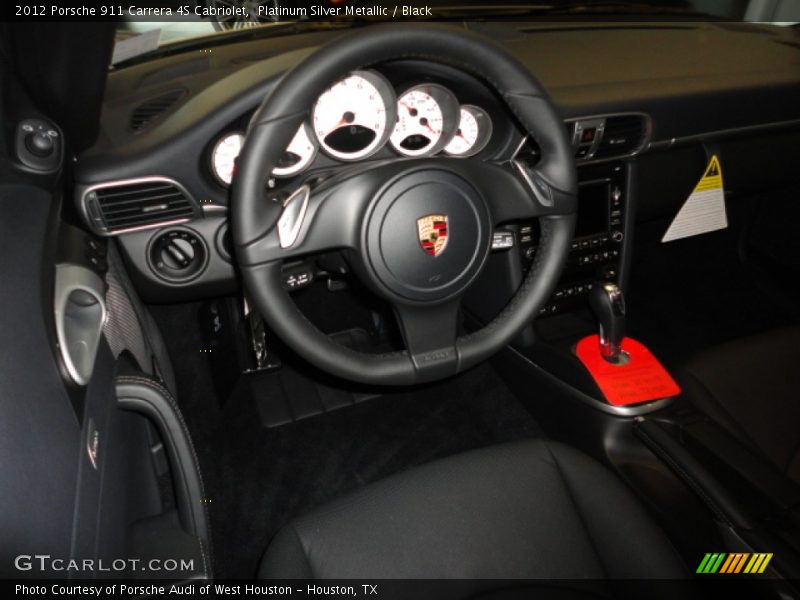 Platinum Silver Metallic / Black 2012 Porsche 911 Carrera 4S Cabriolet