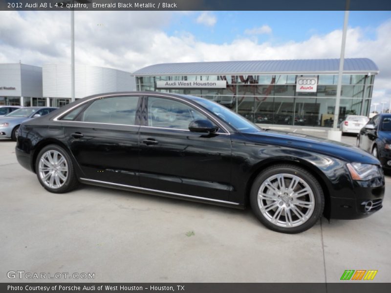 Emerald Black Metallic / Black 2012 Audi A8 L 4.2 quattro