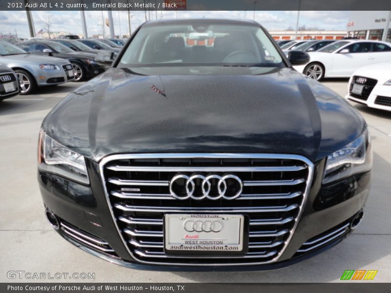 Emerald Black Metallic / Black 2012 Audi A8 L 4.2 quattro