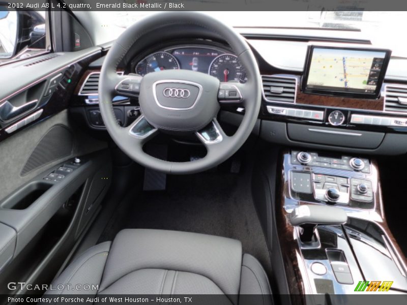 Emerald Black Metallic / Black 2012 Audi A8 L 4.2 quattro