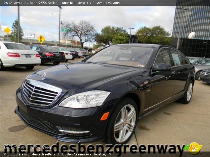 Lunar Blue Metallic / Cashmere/Savanna 2012 Mercedes-Benz S 550 Sedan