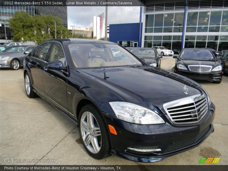 Lunar Blue Metallic / Cashmere/Savanna 2012 Mercedes-Benz S 550 Sedan
