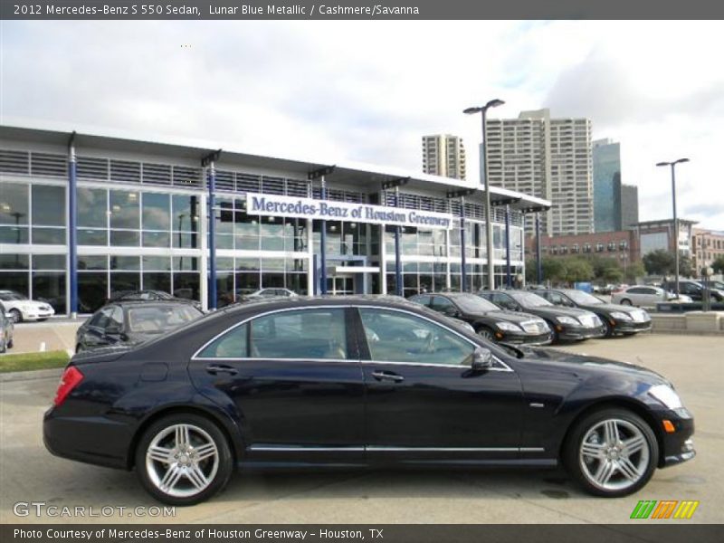 Lunar Blue Metallic / Cashmere/Savanna 2012 Mercedes-Benz S 550 Sedan