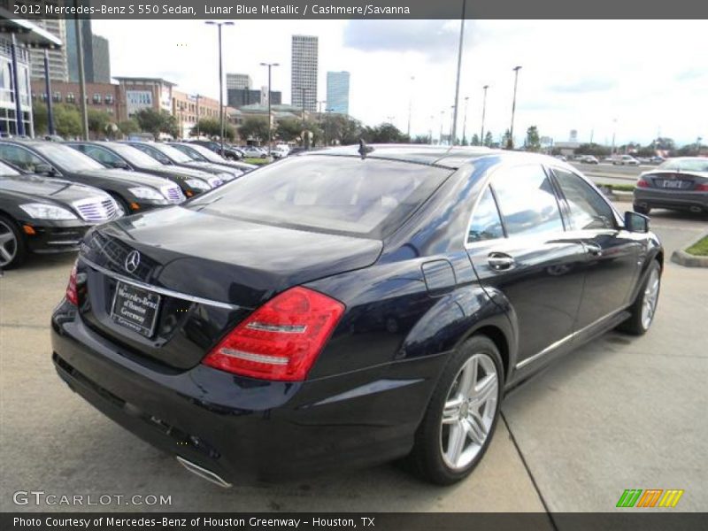 Lunar Blue Metallic / Cashmere/Savanna 2012 Mercedes-Benz S 550 Sedan