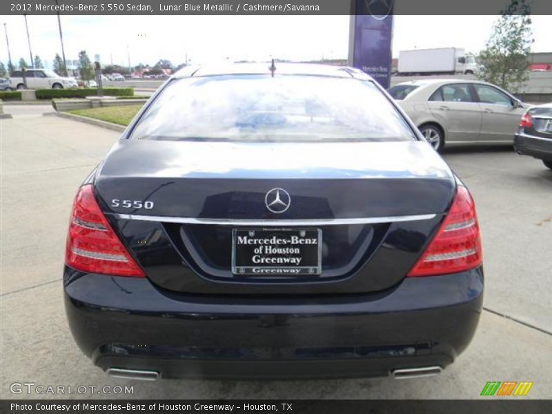 Lunar Blue Metallic / Cashmere/Savanna 2012 Mercedes-Benz S 550 Sedan