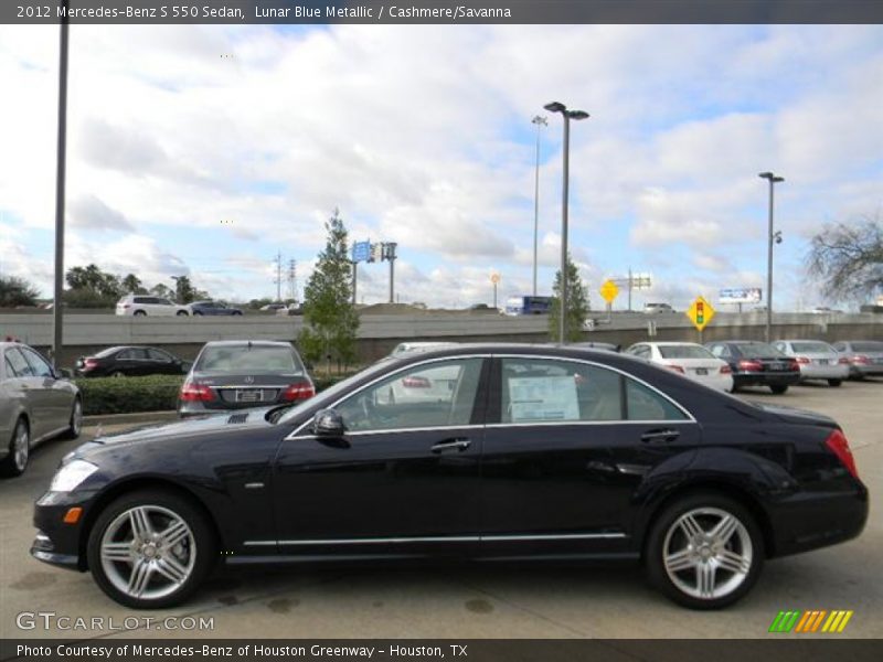 Lunar Blue Metallic / Cashmere/Savanna 2012 Mercedes-Benz S 550 Sedan