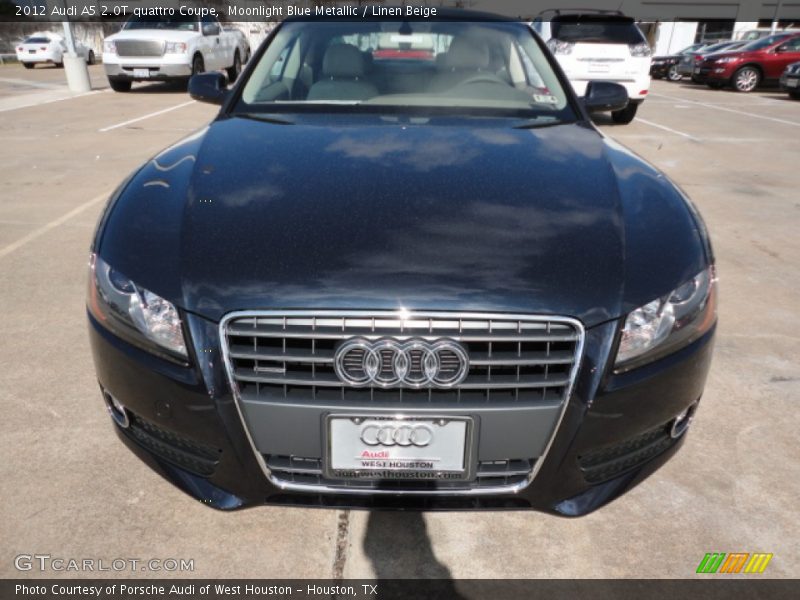 Moonlight Blue Metallic / Linen Beige 2012 Audi A5 2.0T quattro Coupe