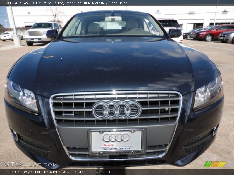Moonlight Blue Metallic / Linen Beige 2012 Audi A5 2.0T quattro Coupe