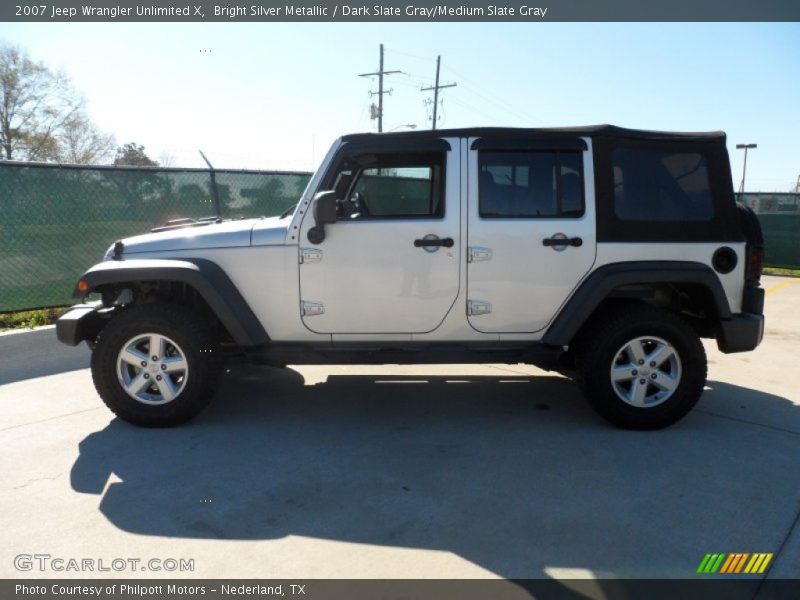 Bright Silver Metallic / Dark Slate Gray/Medium Slate Gray 2007 Jeep Wrangler Unlimited X