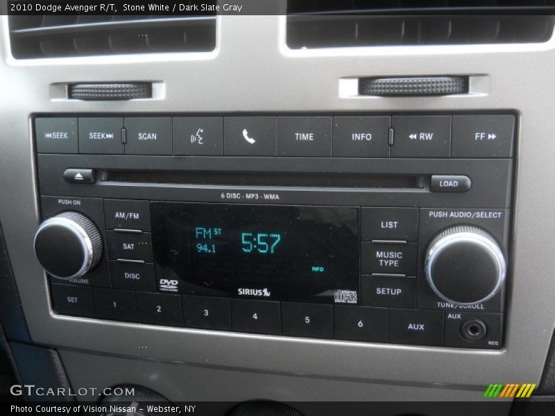 Stone White / Dark Slate Gray 2010 Dodge Avenger R/T
