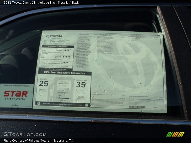 Attitude Black Metallic / Black 2012 Toyota Camry SE