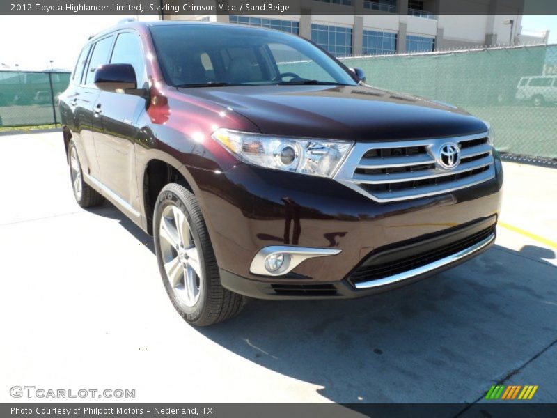 Sizzling Crimson Mica / Sand Beige 2012 Toyota Highlander Limited
