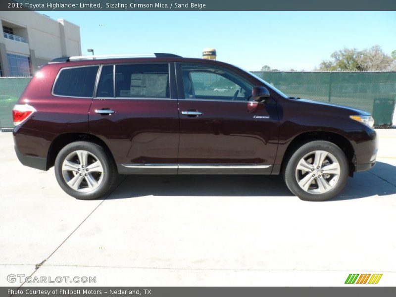 Sizzling Crimson Mica / Sand Beige 2012 Toyota Highlander Limited