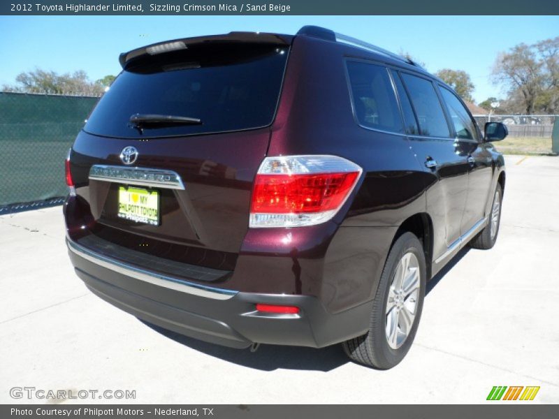 Sizzling Crimson Mica / Sand Beige 2012 Toyota Highlander Limited
