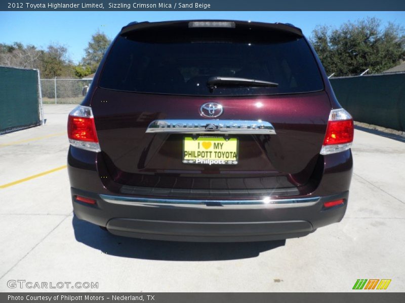 Sizzling Crimson Mica / Sand Beige 2012 Toyota Highlander Limited