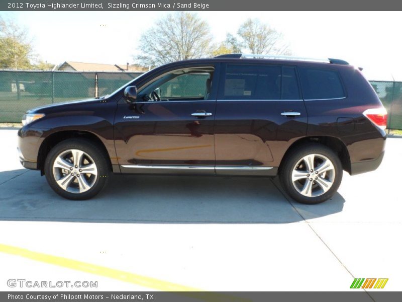 Sizzling Crimson Mica / Sand Beige 2012 Toyota Highlander Limited