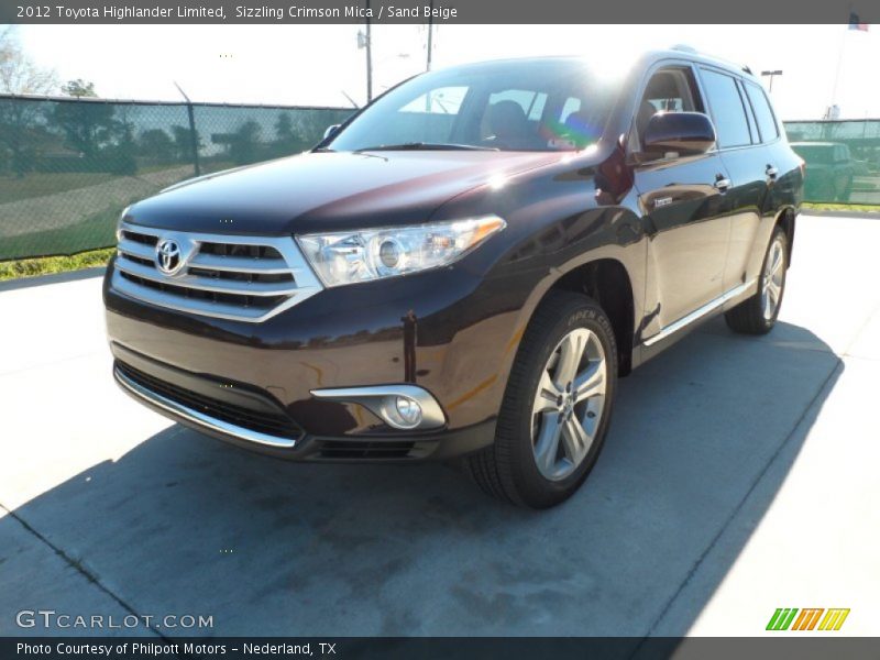 Sizzling Crimson Mica / Sand Beige 2012 Toyota Highlander Limited
