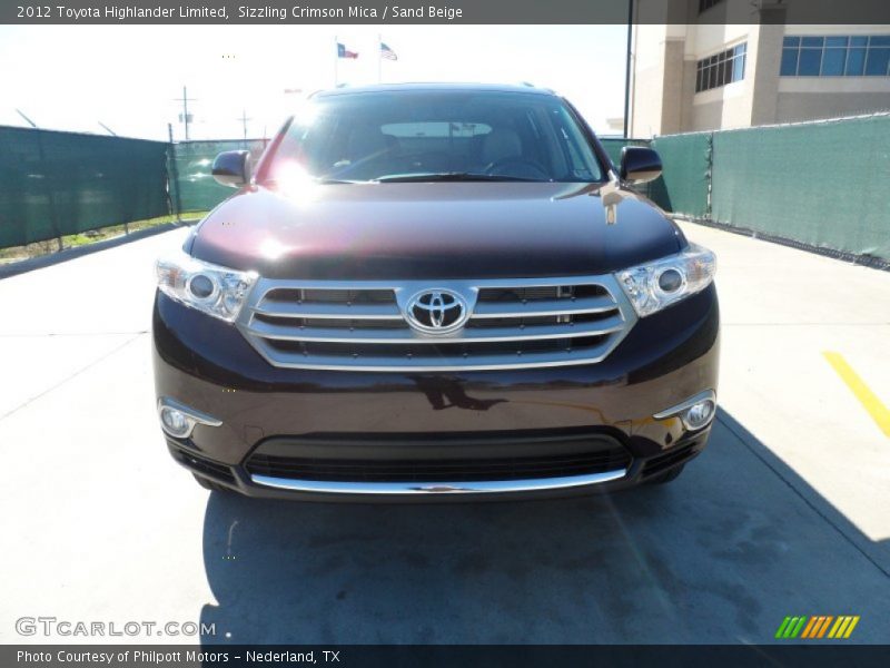 Sizzling Crimson Mica / Sand Beige 2012 Toyota Highlander Limited