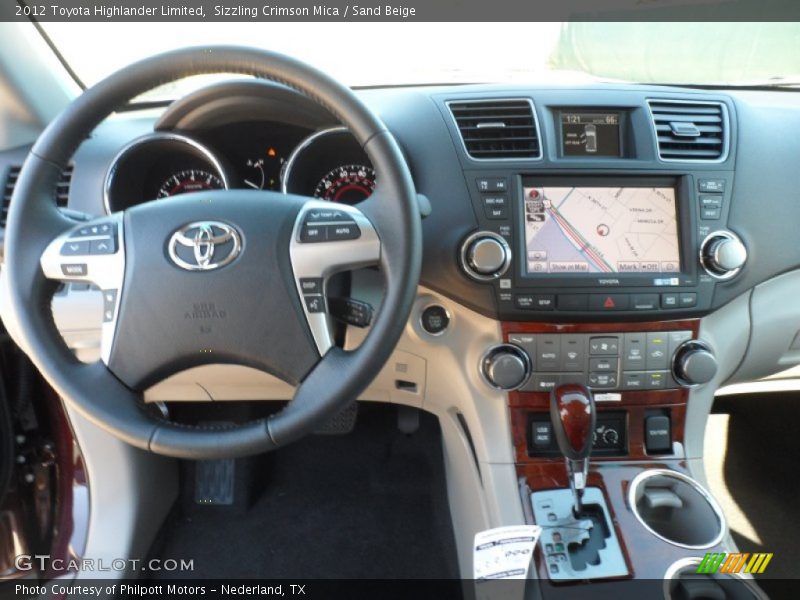 Sizzling Crimson Mica / Sand Beige 2012 Toyota Highlander Limited