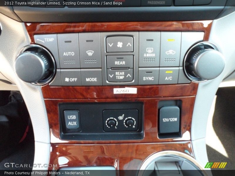 Sizzling Crimson Mica / Sand Beige 2012 Toyota Highlander Limited