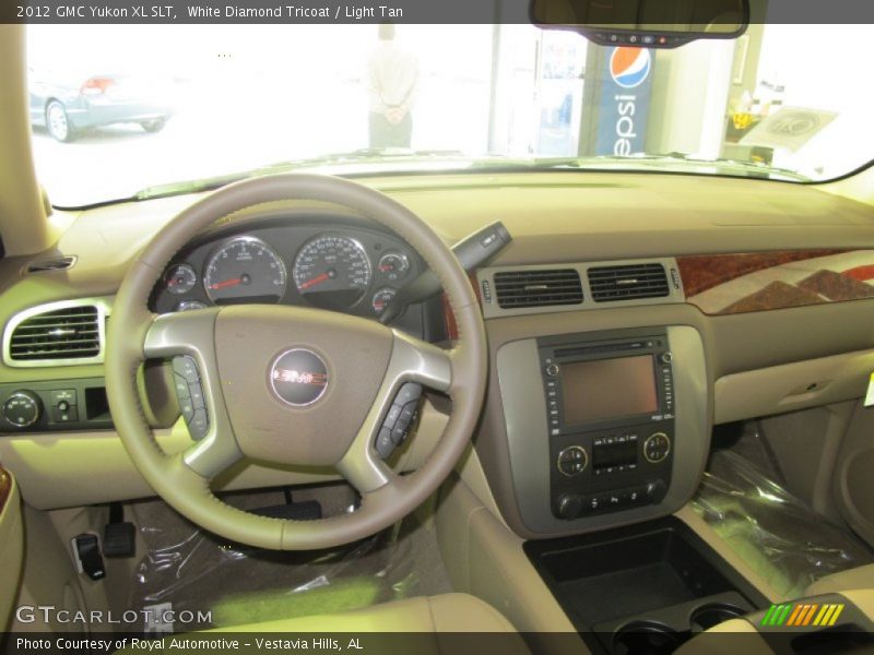 White Diamond Tricoat / Light Tan 2012 GMC Yukon XL SLT