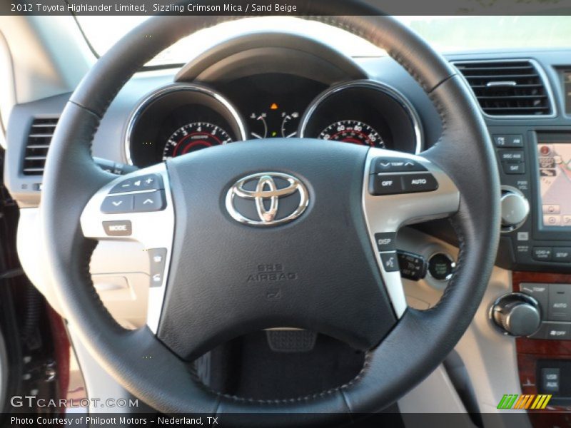 Sizzling Crimson Mica / Sand Beige 2012 Toyota Highlander Limited