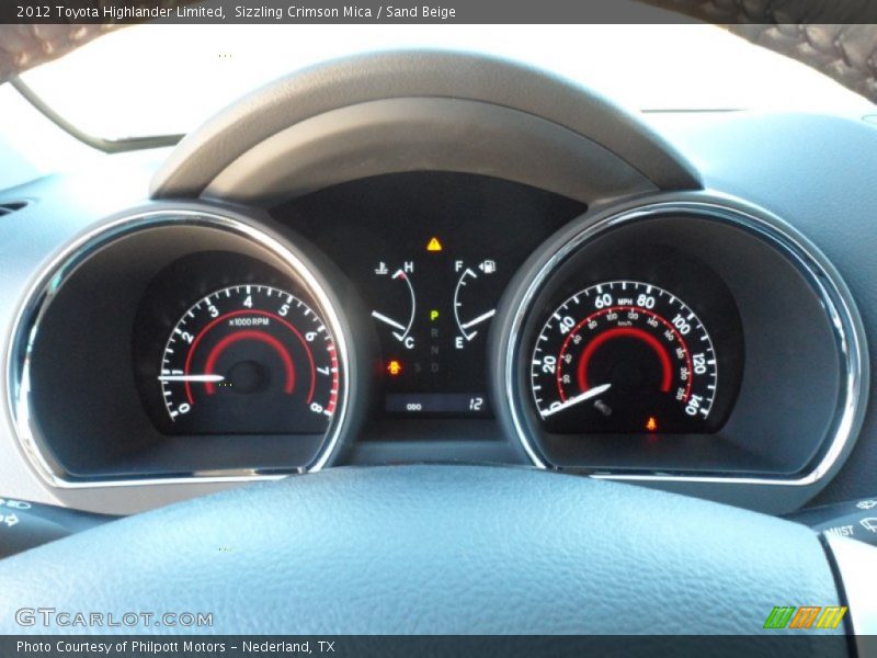 Sizzling Crimson Mica / Sand Beige 2012 Toyota Highlander Limited