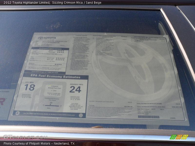 Sizzling Crimson Mica / Sand Beige 2012 Toyota Highlander Limited