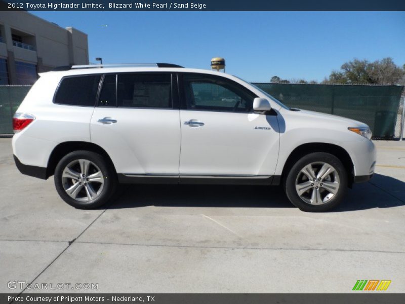 Blizzard White Pearl / Sand Beige 2012 Toyota Highlander Limited