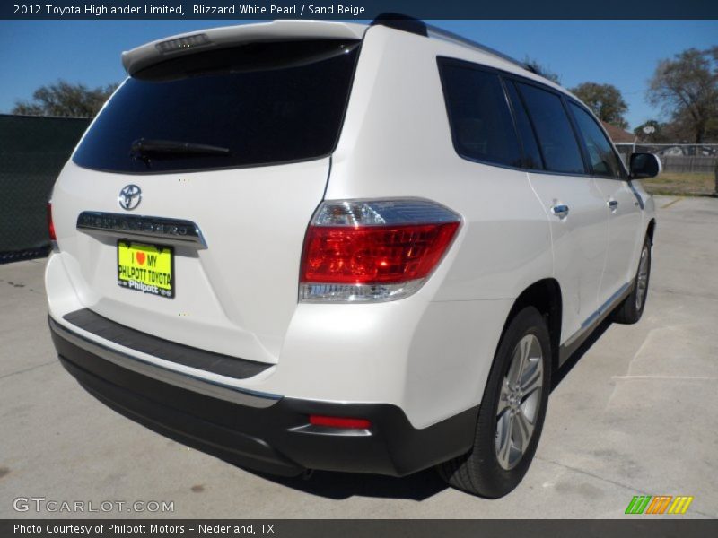 Blizzard White Pearl / Sand Beige 2012 Toyota Highlander Limited