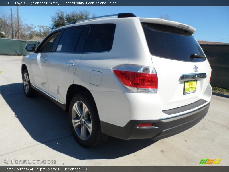 Blizzard White Pearl / Sand Beige 2012 Toyota Highlander Limited